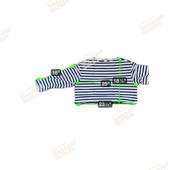 6 for 20 H&M Black and White Striped Long Sleeve Top (Size M) - Picture 4 of 5